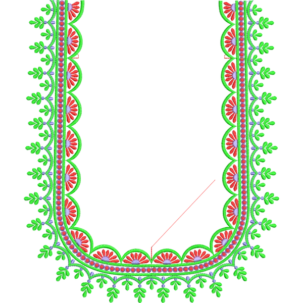 Blouse Design No : BH293 - Simple Border, U Shape