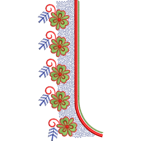 Blouse Design No : BH552/1 - Simple Border, U Shape