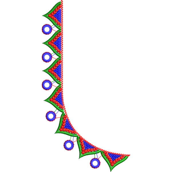 Blouse Design No :MSM - 202 - Mirror Work, Simple Border, U Shape