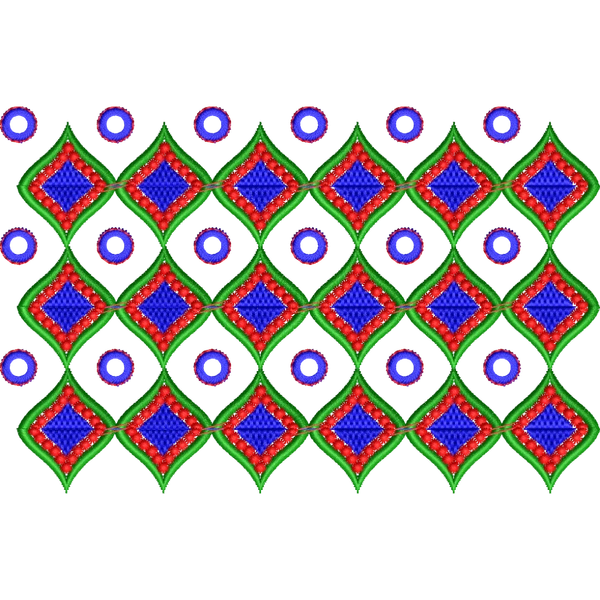 Blouse Design No :MSM - 202 - Mirror Work, Simple Border, U Shape