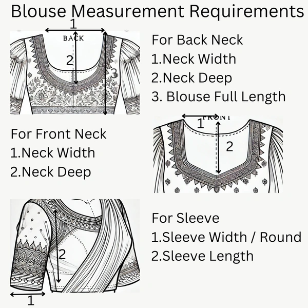 Blouse Design No: MSM - 501 - U Shape, Simple Border
