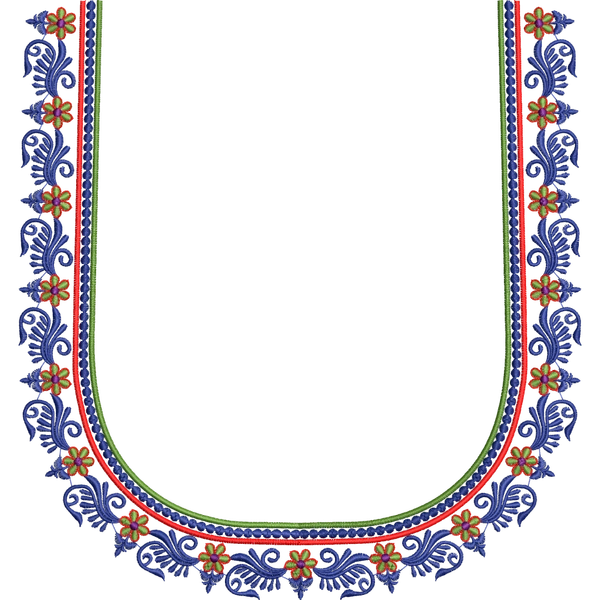 Blouse Design No : HB1023 - Simple Border, U Shape