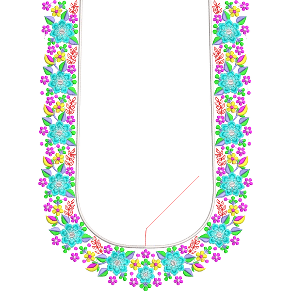 Blouse Design No : HBA546 - Simple Border, U Shape