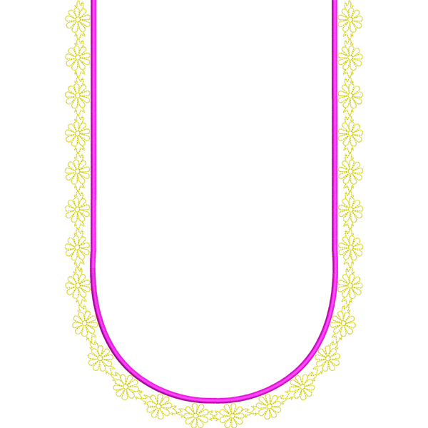 Blouse Design No : HC703 - Simple Border, U Shape