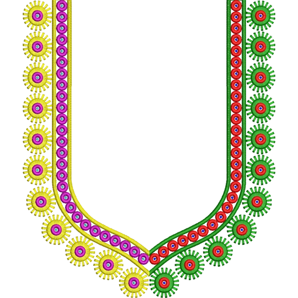 Blouse Design No : HSW-BR-009 - Boring, Simple Border, U Shape
