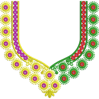 Blouse Design No : HSW-BR-009 - Boring, Simple Border, U Shape