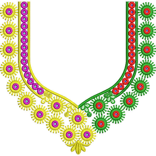 Blouse Design No : HSW-BR-009 - Boring, Simple Border, U Shape