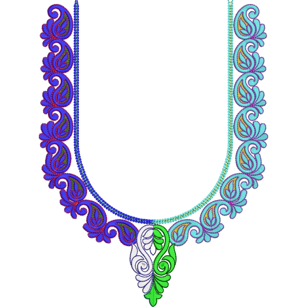 Blouse Design No : HSW-M-104 - Simple Border, U Shape