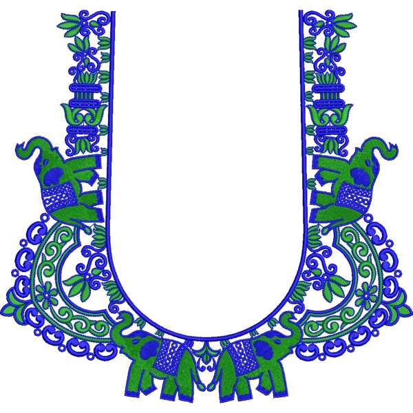 Blouse Design No : HSW-M-115-A - Butta, U Shape