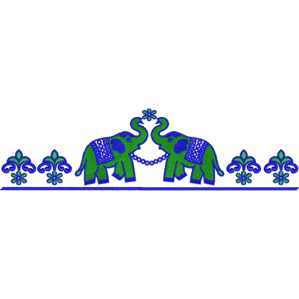 Blouse Design No : HSW-M-115-C - Border With Butta, U Shape