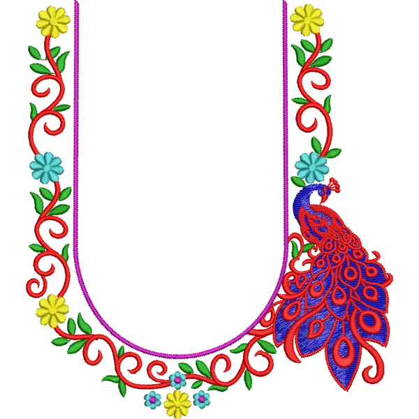 Blouse Design No : HSW-M-119 - Full Sleeve, U Shape