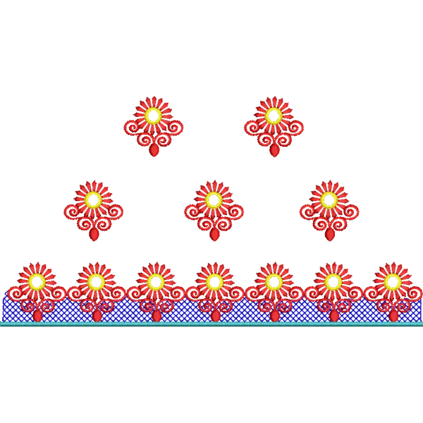Blouse Design No : HSW-M-128 - Simple Border, U Shape