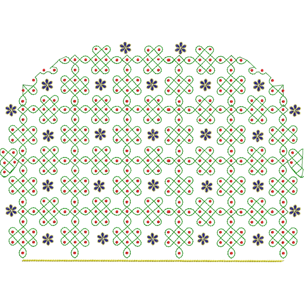 Blouse Design No : HSW-M-130 - Kutch Work, Full Sleeve, U Shape