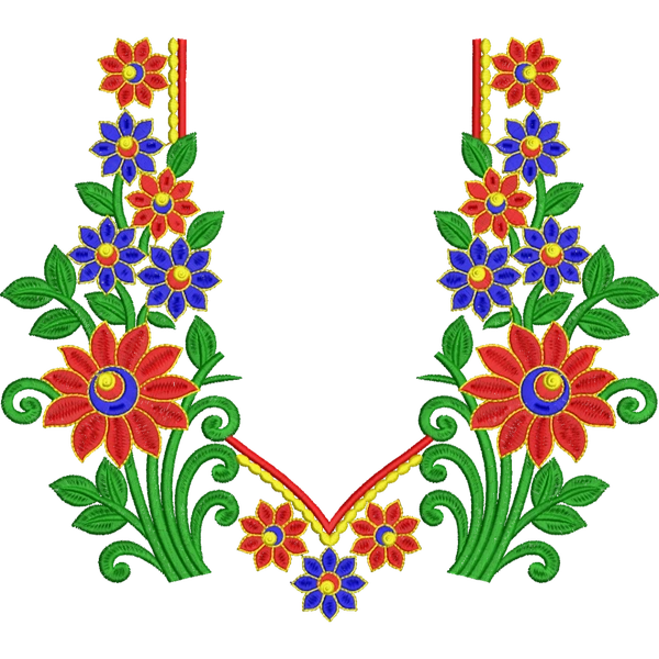 Blouse Design No : HSW-M-148 - Simple Border, Sweat Heart