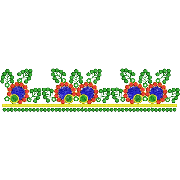 Blouse Design No : HSW-M-151 - Simple Border, U Shape