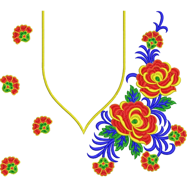 Blouse Design No : HSW-M-159 - Simple Border, Sweat Heart