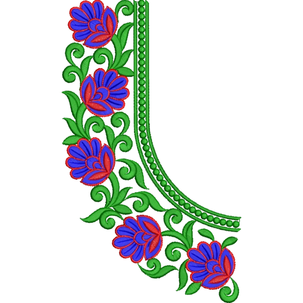 Blouse Design No : HSW-M-178-C - Simple Border, U Shape