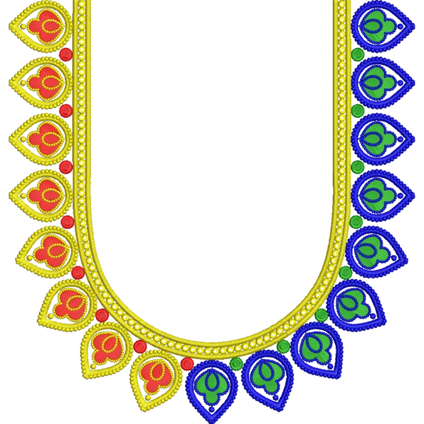 Blouse Design No : HSW-M-204 - Simple Border, U Shape