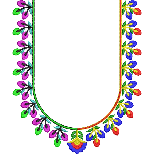 Blouse Design No : HSW-M-303 - Simple Border, U Shape
