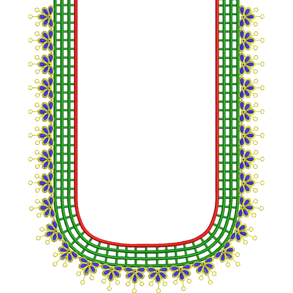 Blouse Design No : HSW PM-34 - Simple Border, U Shape