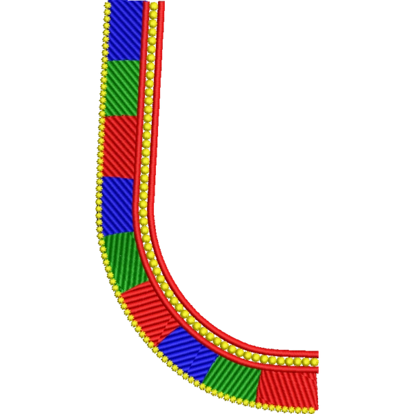 Blouse Design No : HSW PM-43 - Simple Border, U Shape