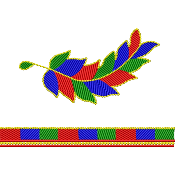 Blouse Design No : HSW PM-43 - Border With Butta, U Shape