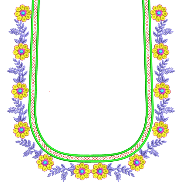 Blouse Design No : JC4261 - Simple Border, U Shape