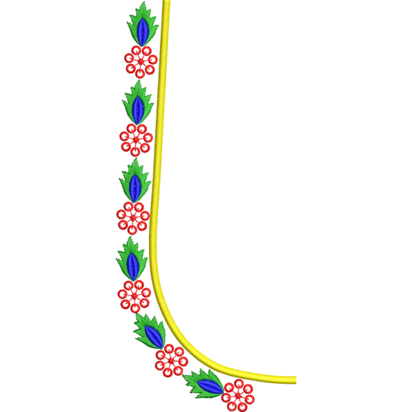 Blouse Design No : JC4880/5 , Small Butta in BackNeck, Big Butta in Back Neck, Net Embroidery, Net Flower, 3D Flower - Full Sleeve, U Shape