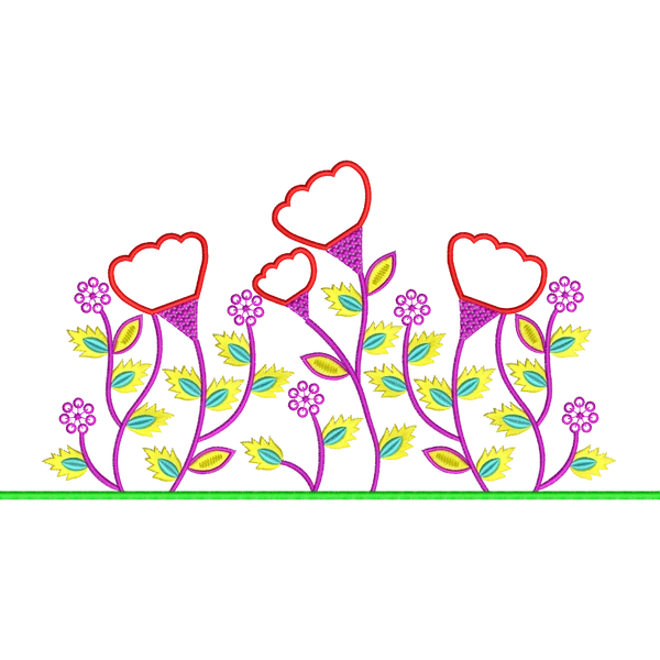 Blouse Design No : JC4880/5 , Small Butta in BackNeck, Big Butta in Back Neck, Net Embroidery, Net Flower, 3D Flower - Full Sleeve, U Shape