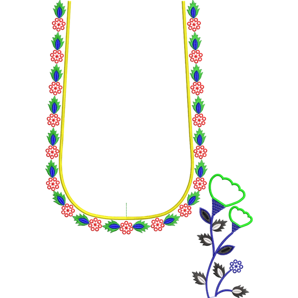 Blouse Design No : JC4880/3 - Simple Border, U Shape