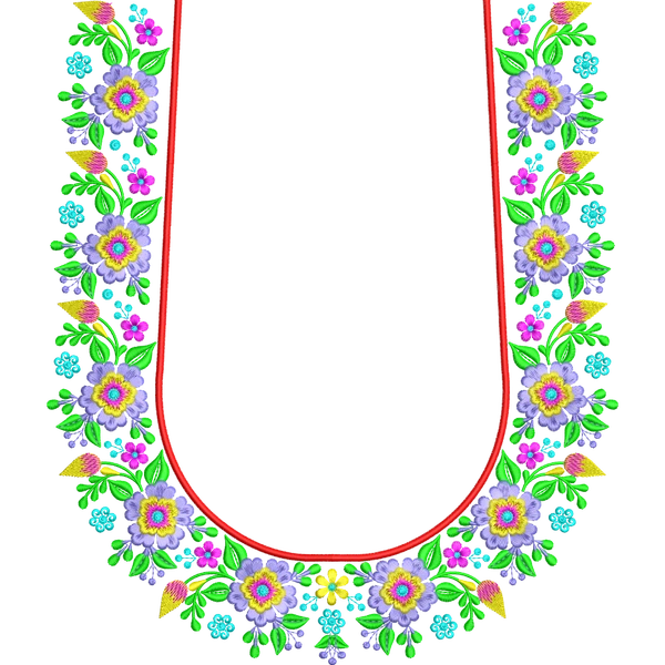 Blouse Design No :LN DGN-0821 - U Shape, Simple Border