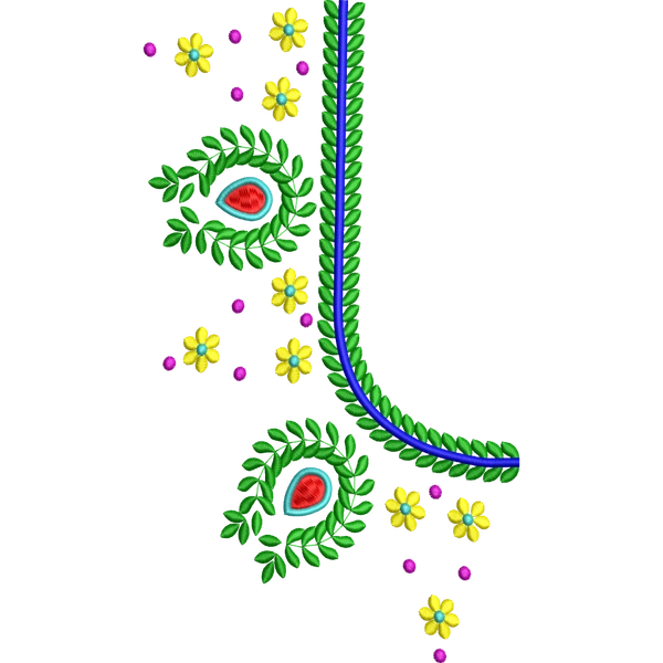 Blouse Design No :MSM - 1000 - Butta, Pot Neck