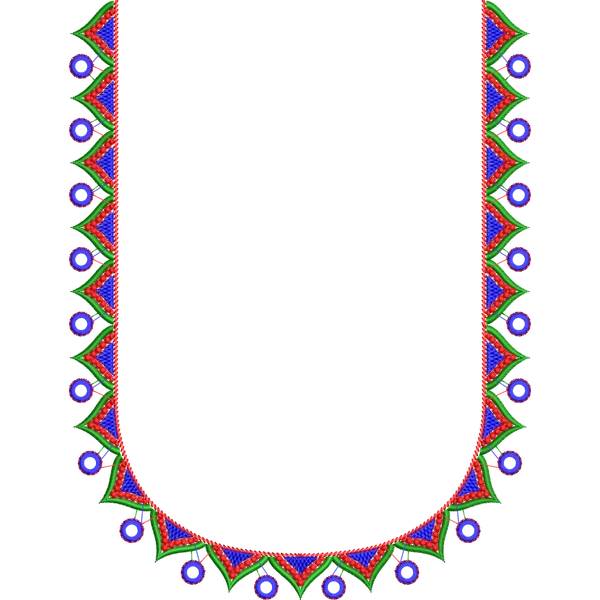 Blouse Design No :MSM - 202 - Mirror Work, Simple Border, U Shape