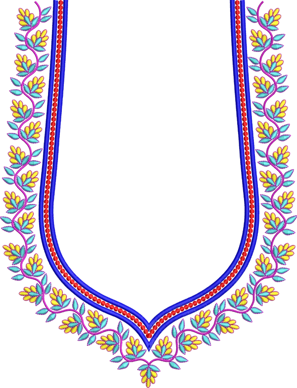 Blouse Design No MSM-039 - Simple Border, Sweat Heart