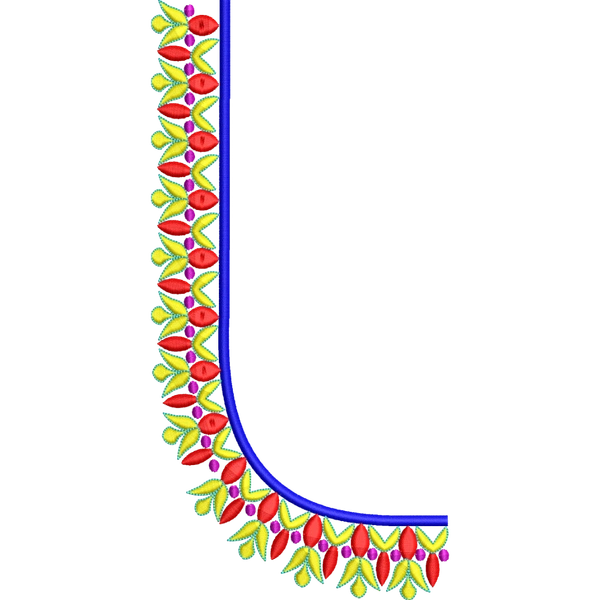 Blouse Design No :MSM - 506 - Simple Border, Boat Neck