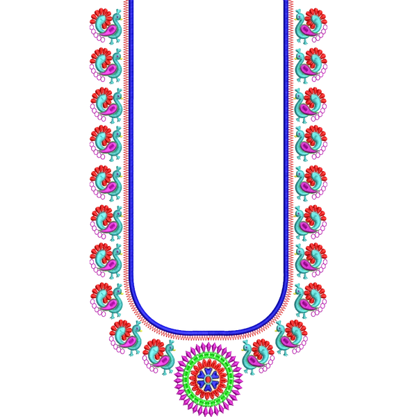 Blouse Design No :MSM - 507 - Simple Border, U Shape