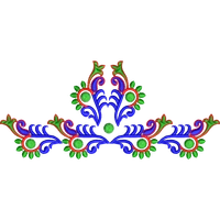 Blouse Design No :MSM - 509 , Lehenga Blouse - Border With Butta, Boat Neck
