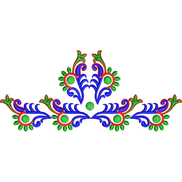 Blouse Design No :MSM - 509 , Lehenga Blouse - Border With Butta, Boat Neck
