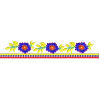 Blouse Design No :MSM - 512 , Flower,Leaf - U Shape, Simple Border