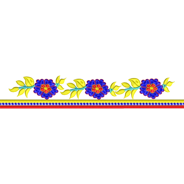 Blouse Design No :MSM - 512 , Flower,Leaf - U Shape, Simple Border