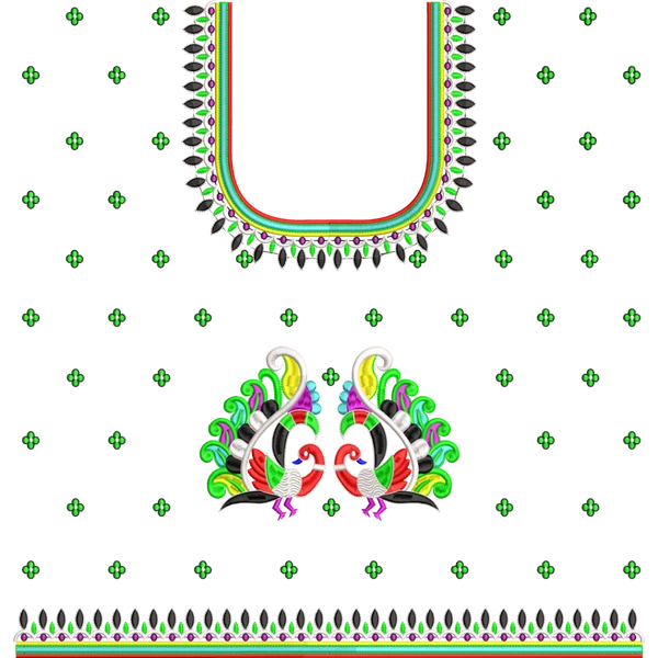 Blouse Design No :MSM - 517/2 , Lehenga Blouse - Border With Butta, U Shape