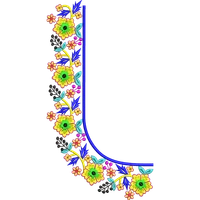 Blouse Design No :MSM - 521 , Flower,Leaf, Flower Bunch - Simple Border, U Shape