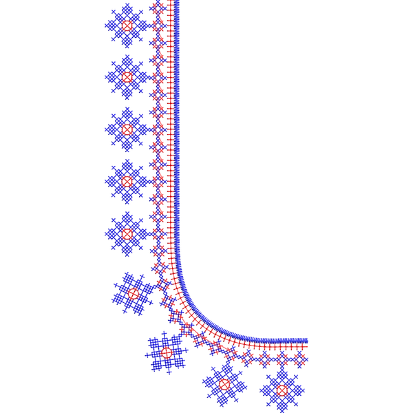 Blouse Design No :MSM - 522 - Kutch Work, Simple Border, U Shape