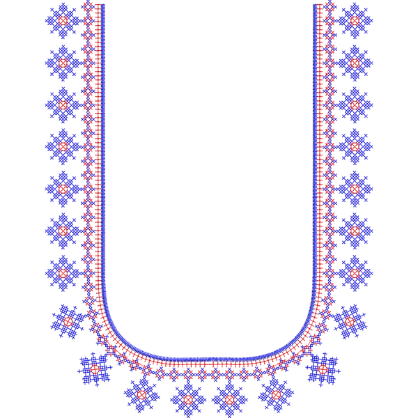 Blouse Design No :MSM - 522 - Kutch Work, Full Sleeve, U Shape