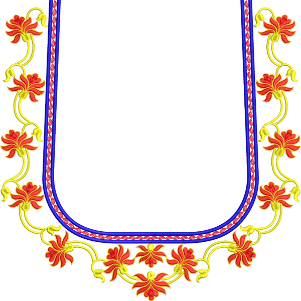 Blouse Design No :MSM - 529 - Simple Border, U Shape