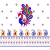 Blouse Design No :MSM - 540 , Mango Design, Peacock - Full Sleeve, U Shape