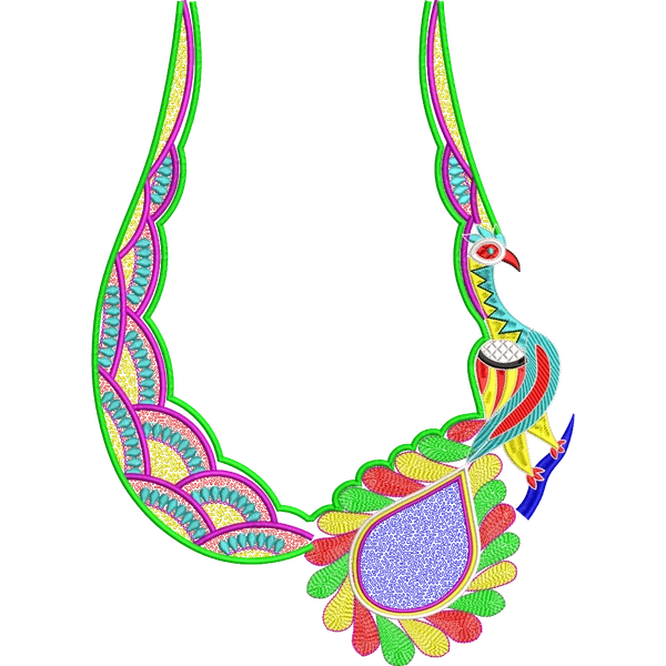 Blouse Design No :MSM - 540 , Mango Design, Peacock - Full Sleeve, U Shape