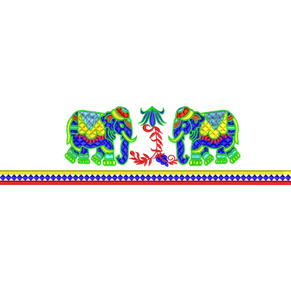 Blouse Design No :MSM - 541 , Elephant - Border With Butta, U Shape