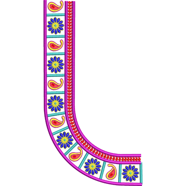 Blouse Design No :MSM - 544 , Mango Design, Flower - Simple Border, U Shape