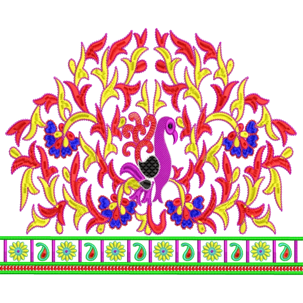 Blouse Design No :MSM - 544 , Mango Design, Flower - Full Sleeve, U Shape